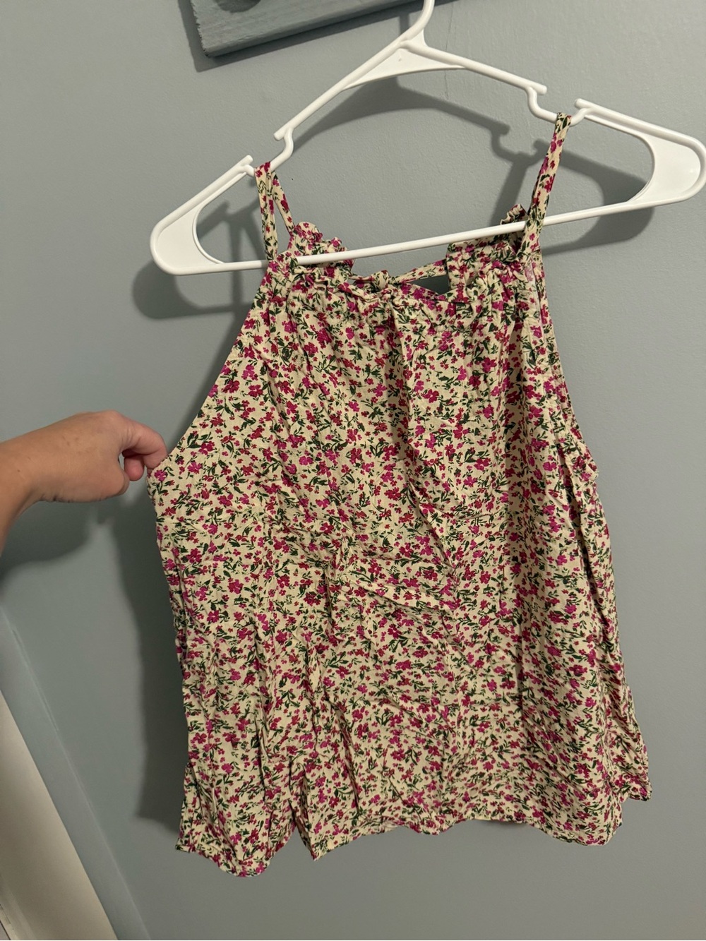 Time and Tru Cream Spaghetti-Strap Floral